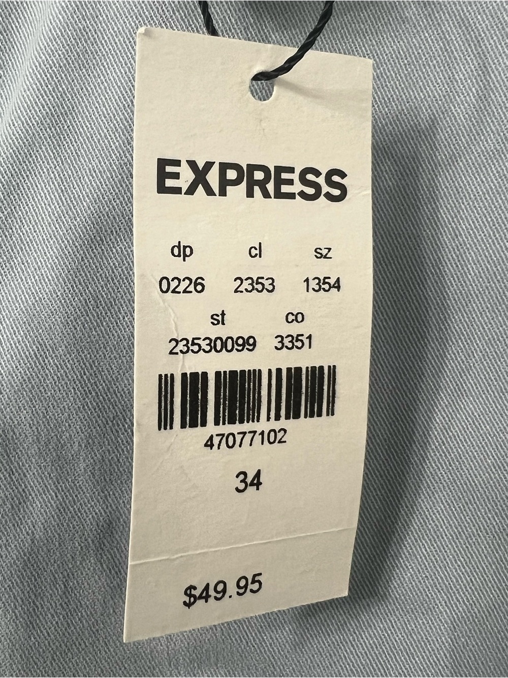 Express Light Blue Men's Stretch Chino Shorts - Picture 4 of 12